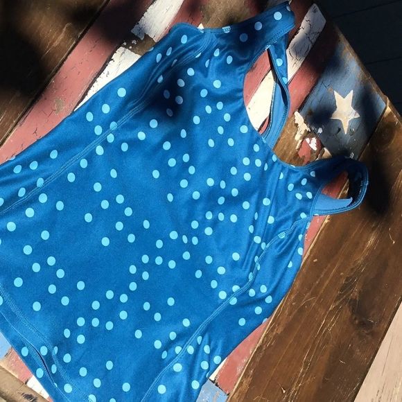 Nike FITDRY | Polka Dot | Racerback Active Top | Blue | M/L - Picture 6 of 8